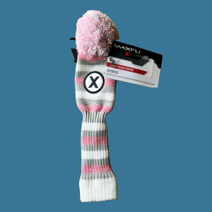 Maxfli Golf Pink Grey White Knit Hybrid Headcover